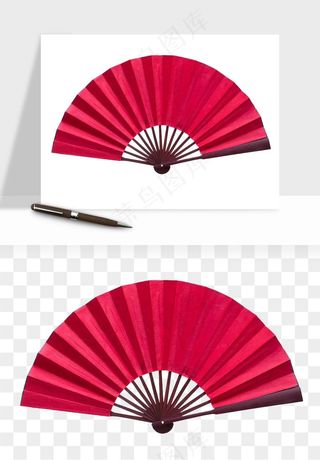 古风扇子元素png免抠