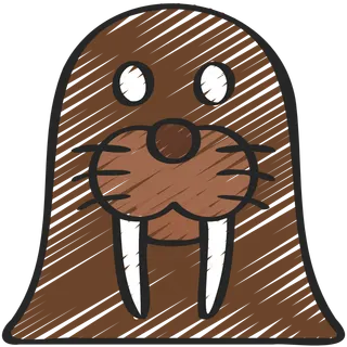 海象头像 铅笔手绘图标icon