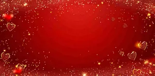 红色爱心闪光金点浪漫妇女节七夕插画背景