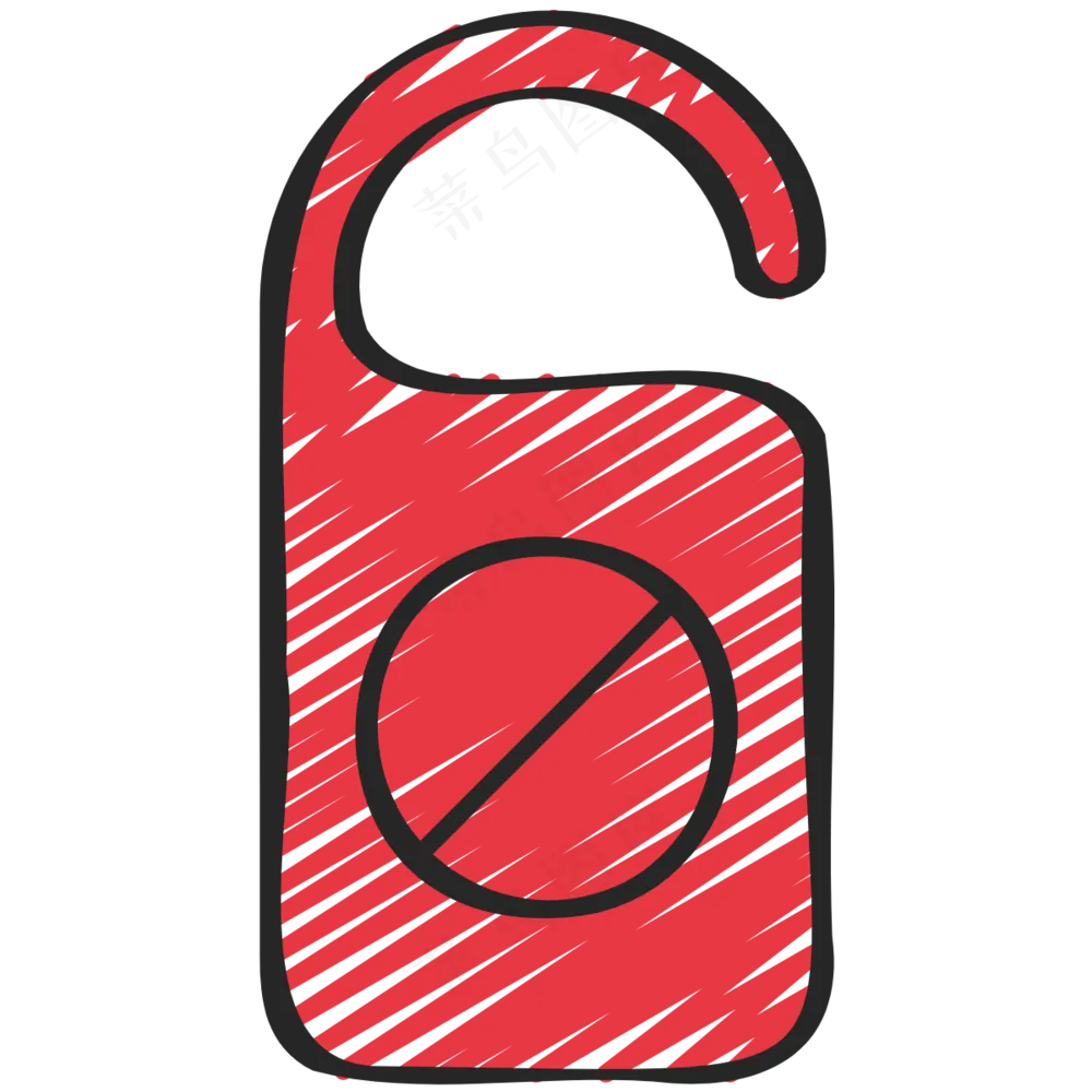 宾馆 请勿打扰门把手 铅笔手绘图标icon