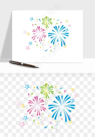 卡通烟花烟火礼花png免抠