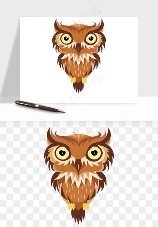 卡通手绘猫头鹰png免抠