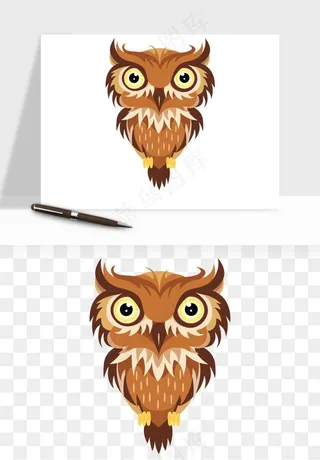 卡通手绘猫头鹰png免抠