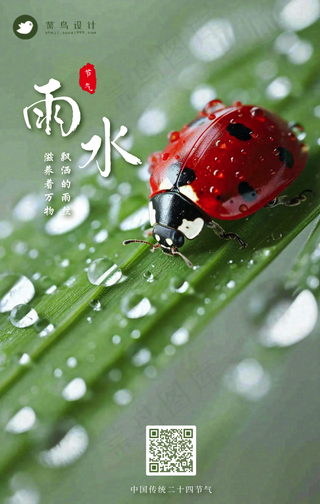雨水手机海报