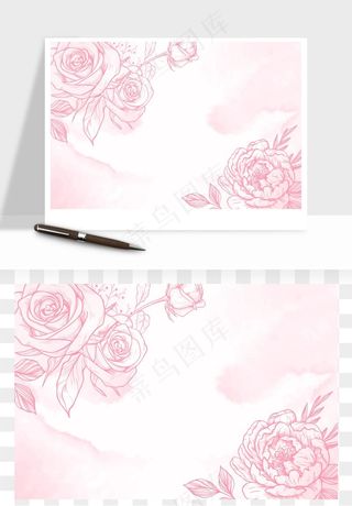 水彩花卉手绘矢量背景