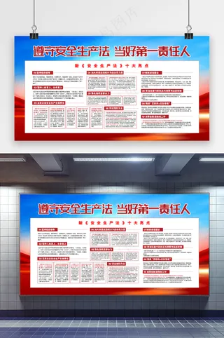 遵守安全生产法安全生产展板设计