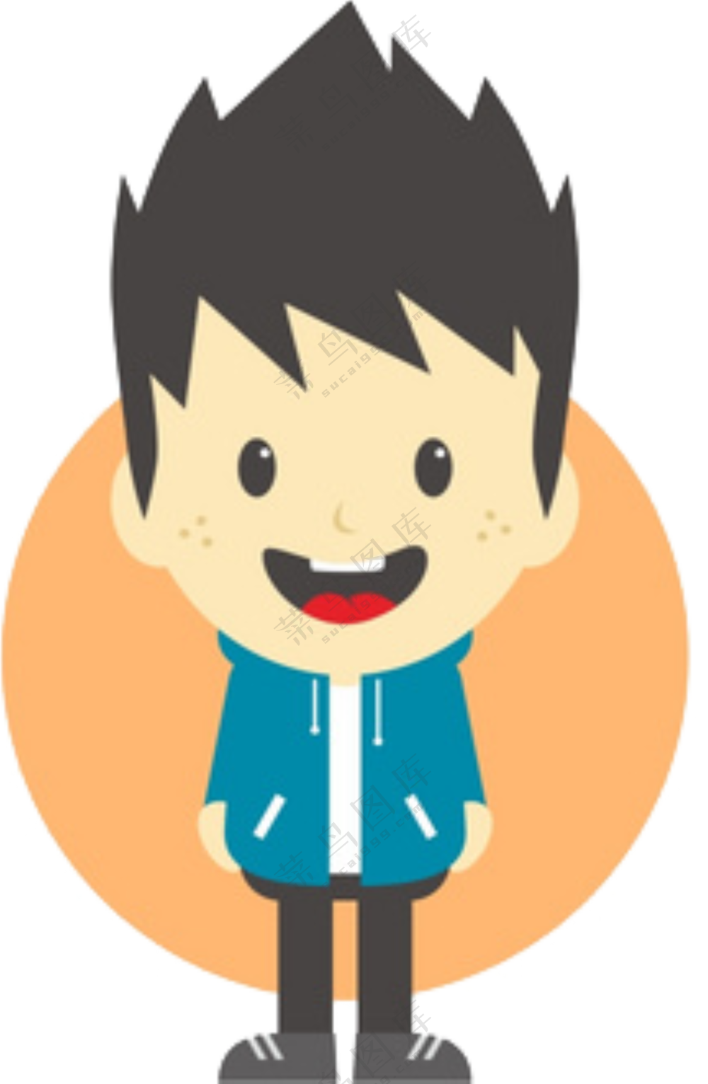 脸上有斑点的小男孩免抠图片