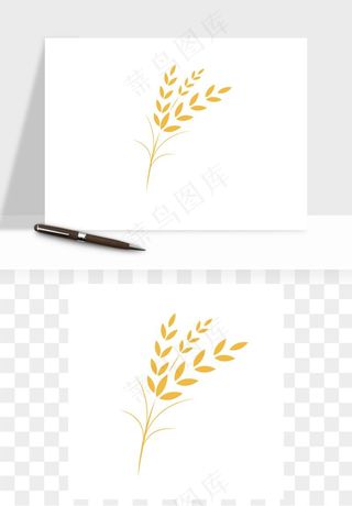 手绘麦穗稻穗麦秆矢量png免抠