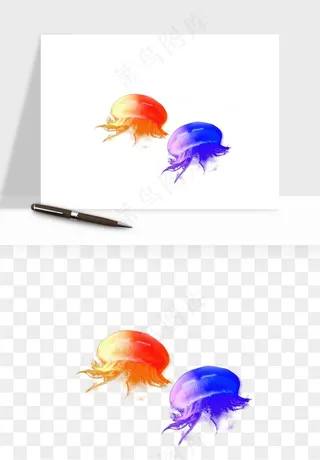 水母章鱼海底生物png免抠图