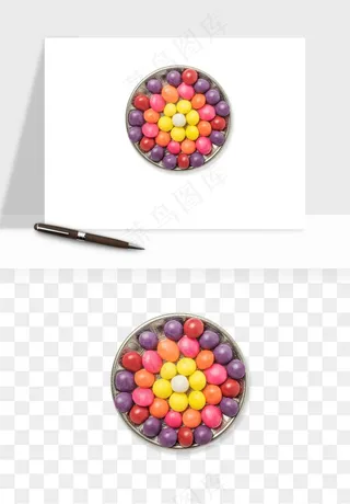 糖果糖豆彩虹糖png免抠