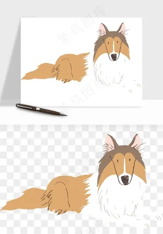 手绘狗狗宠物png免抠