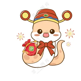 蛇年IP形象插画2025新春贺岁吉祥物蛇宝宝PSD分层图-03