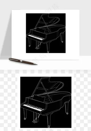 手绘钢琴矢量