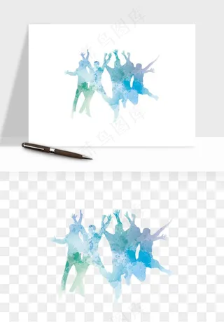 毕业季同学青春人物剪影png免抠