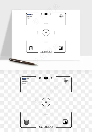 相机取景框屏幕边框png免抠
