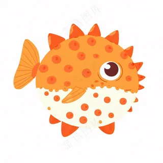 海洋鱼类海鲜卡通插画免抠