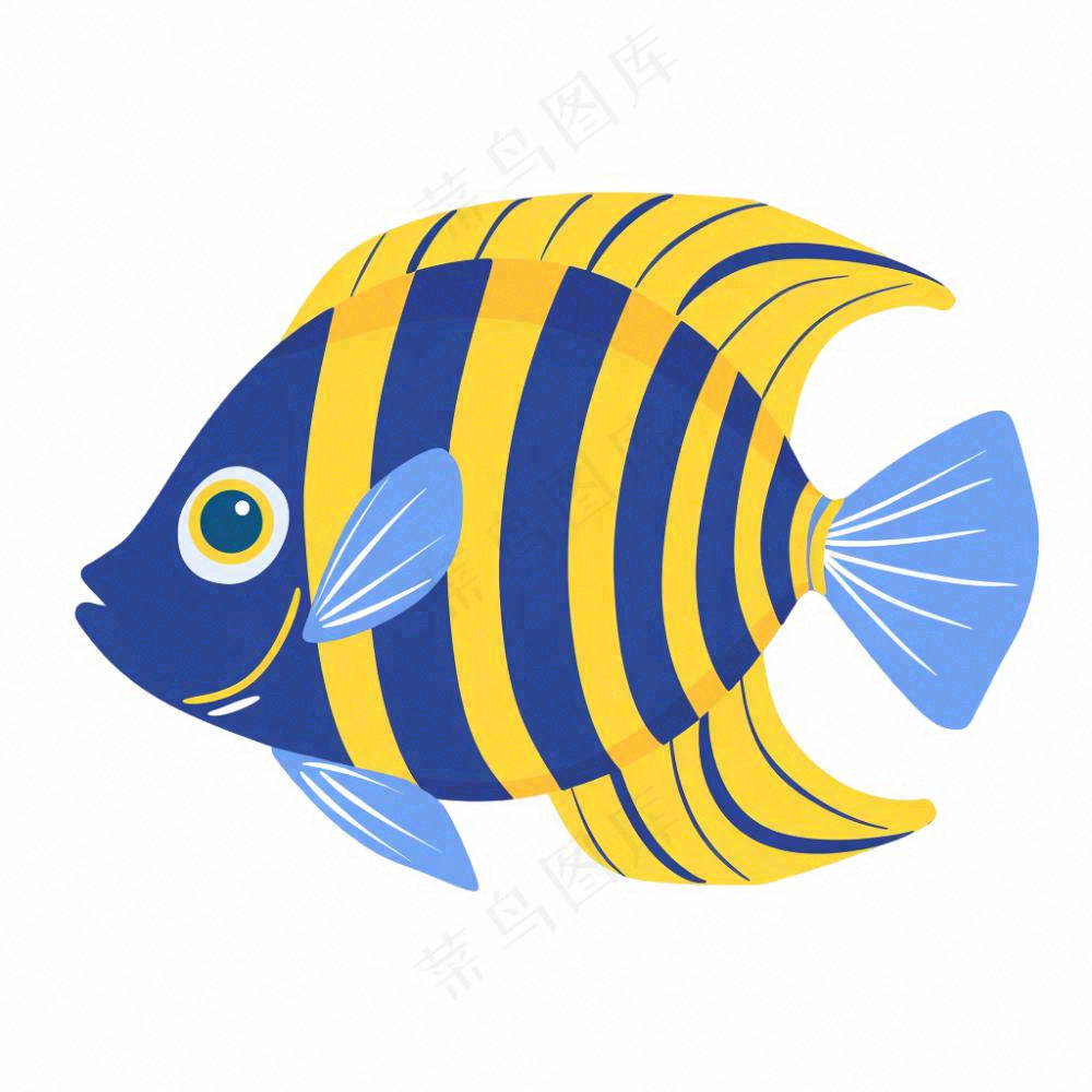 海洋鱼类海鲜卡通插画免抠