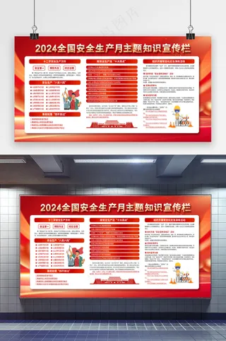 遵守安全生产法安全生产主题展板模板设计
