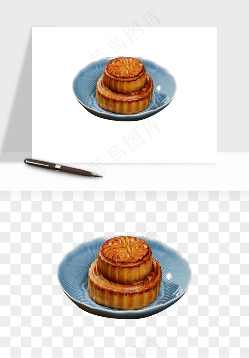 中秋月饼实物png免抠