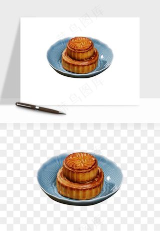 中秋月饼实物png免抠