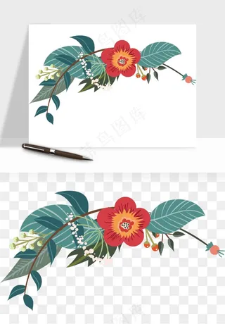 植物花卉边框装饰png免抠