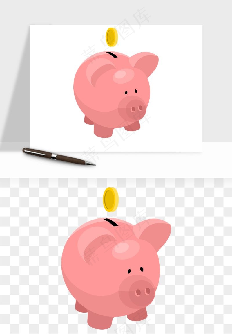 存钱罐理财金猪png免抠