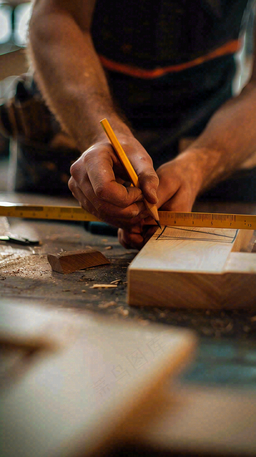 工作劳作的木工师傅辛勤劳动节摄影图