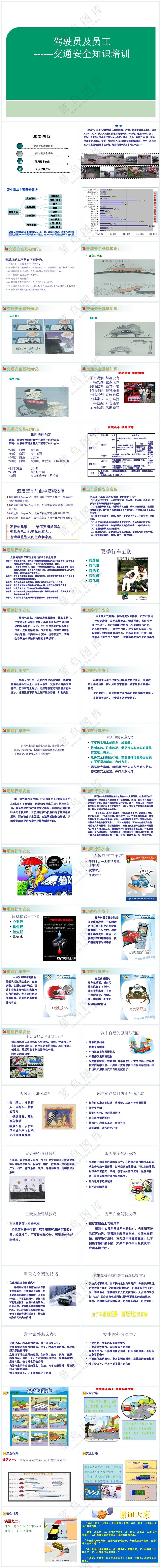 绿色职场风驾驶员及员工交通安全知识培训【P】