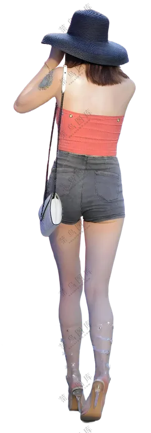 免抠时尚戴帽人物背影