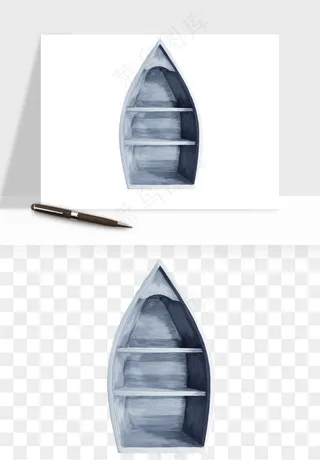 手绘木船小船png免抠