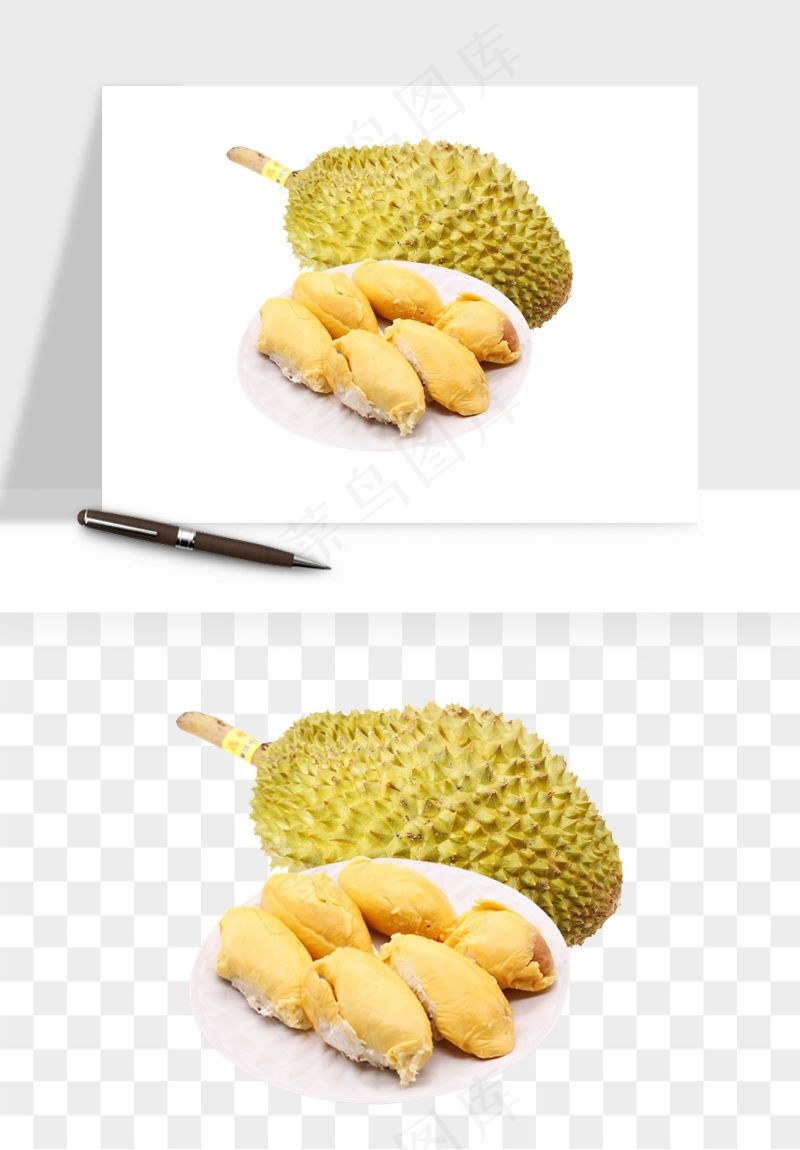 榴莲果肉水果png免抠