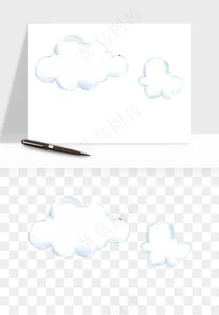 卡通云朵多云天气png免抠