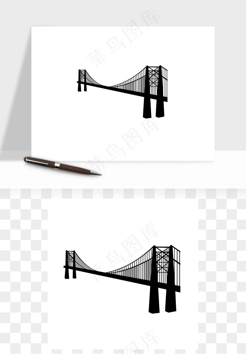 高架桥梁剪影矢量