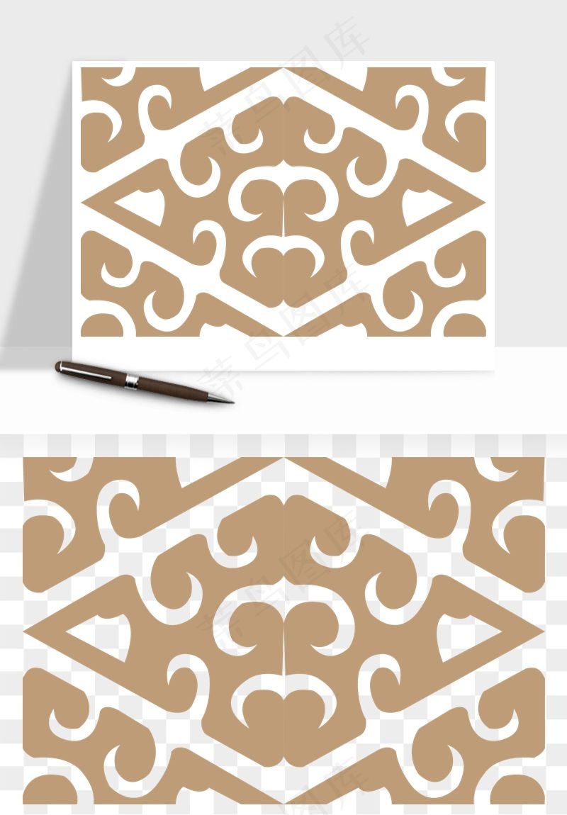 中式边框花纹图案png免抠