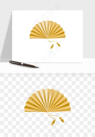 古风扇子元素png免抠