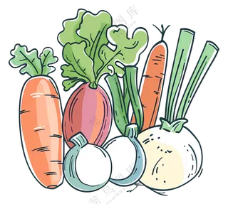 卡通蔬菜元素