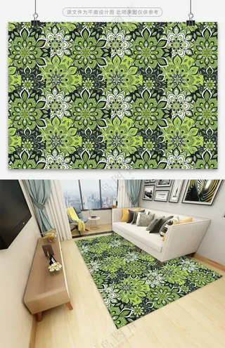 高端复古印花地毯