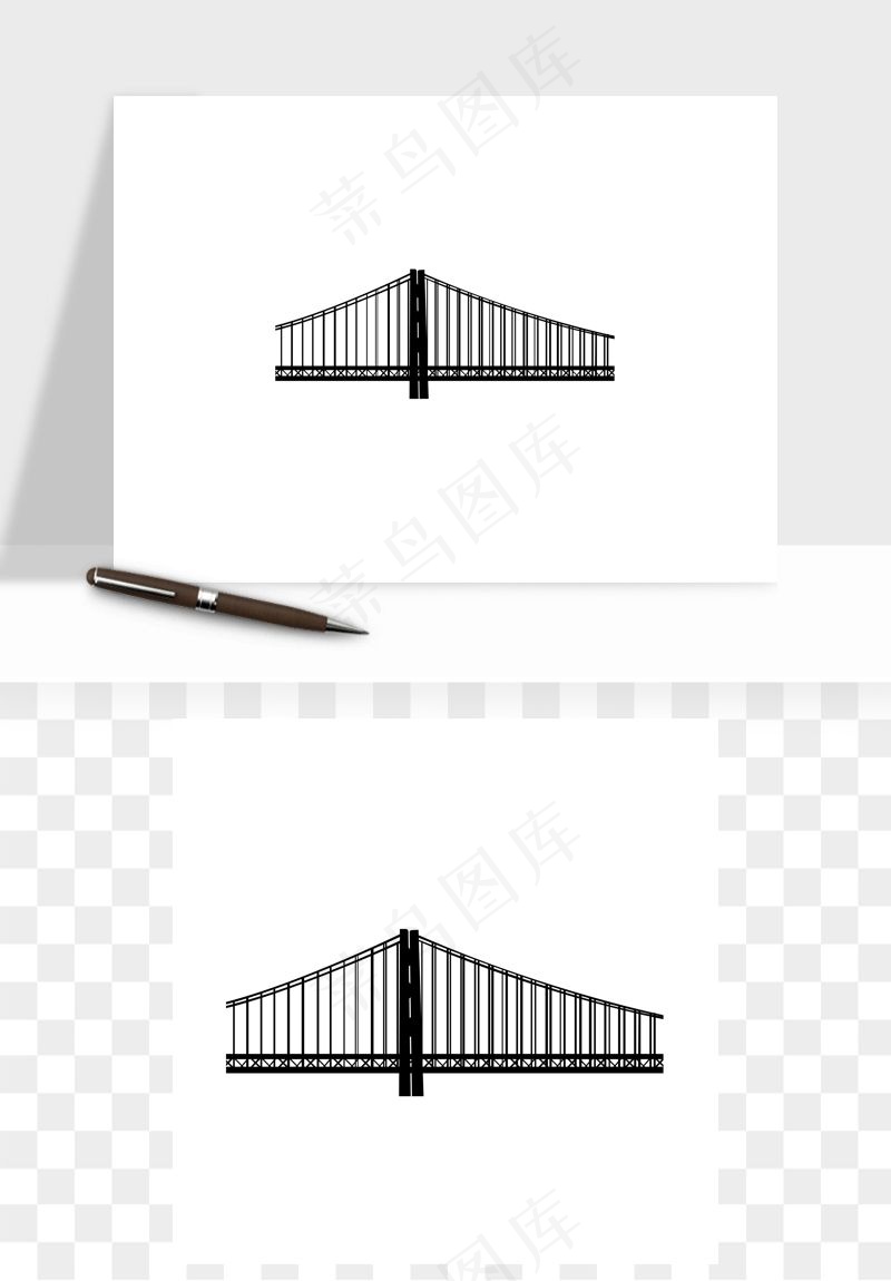 高架桥梁剪影矢量