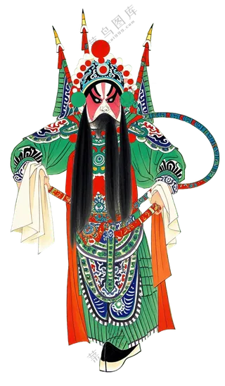 免抠中国画中国风老生京剧人物