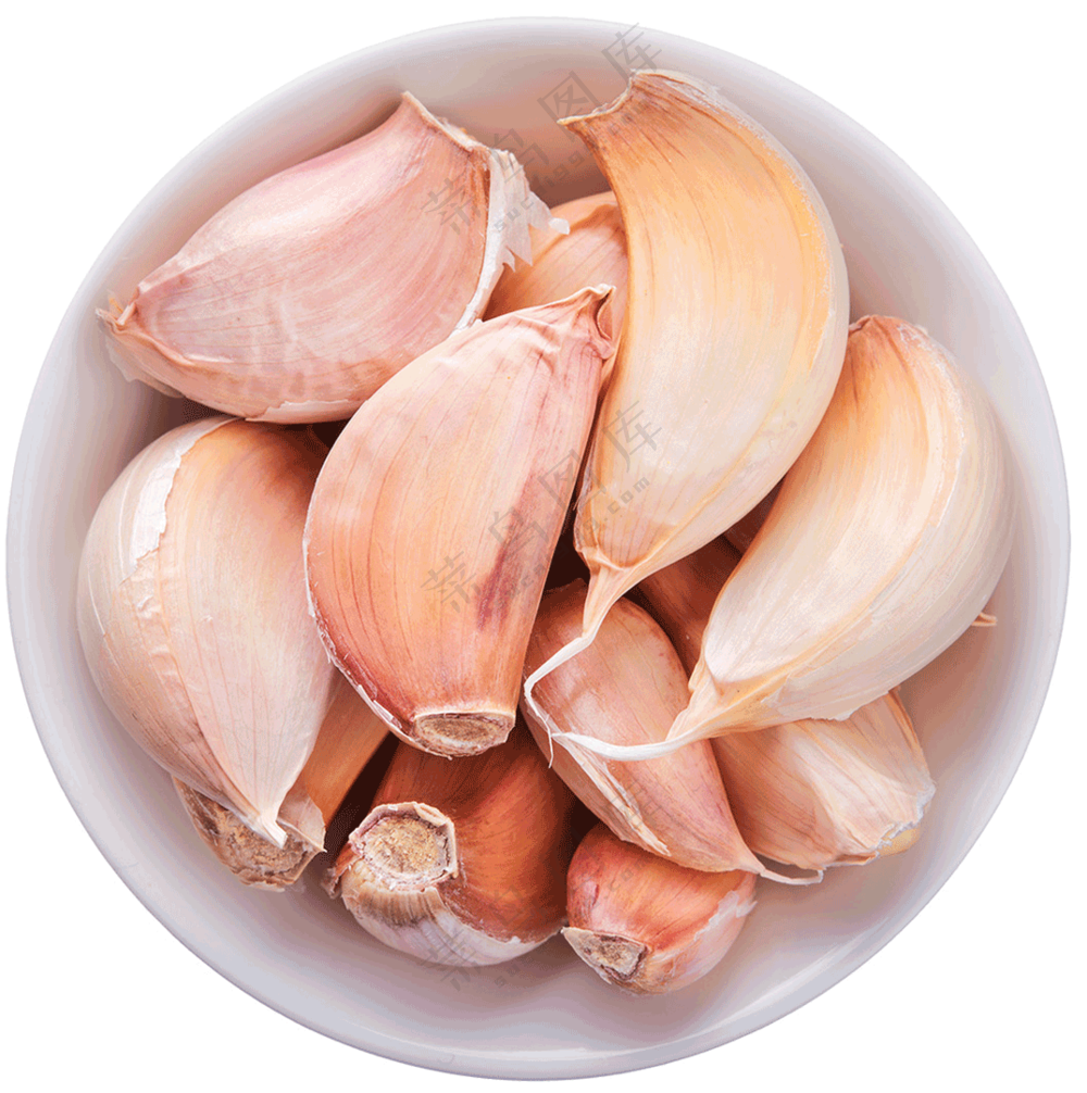 碗里的掰开的大蒜主题免抠图片素材