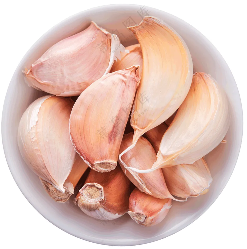 碗里的掰开的大蒜主题免抠图片素材