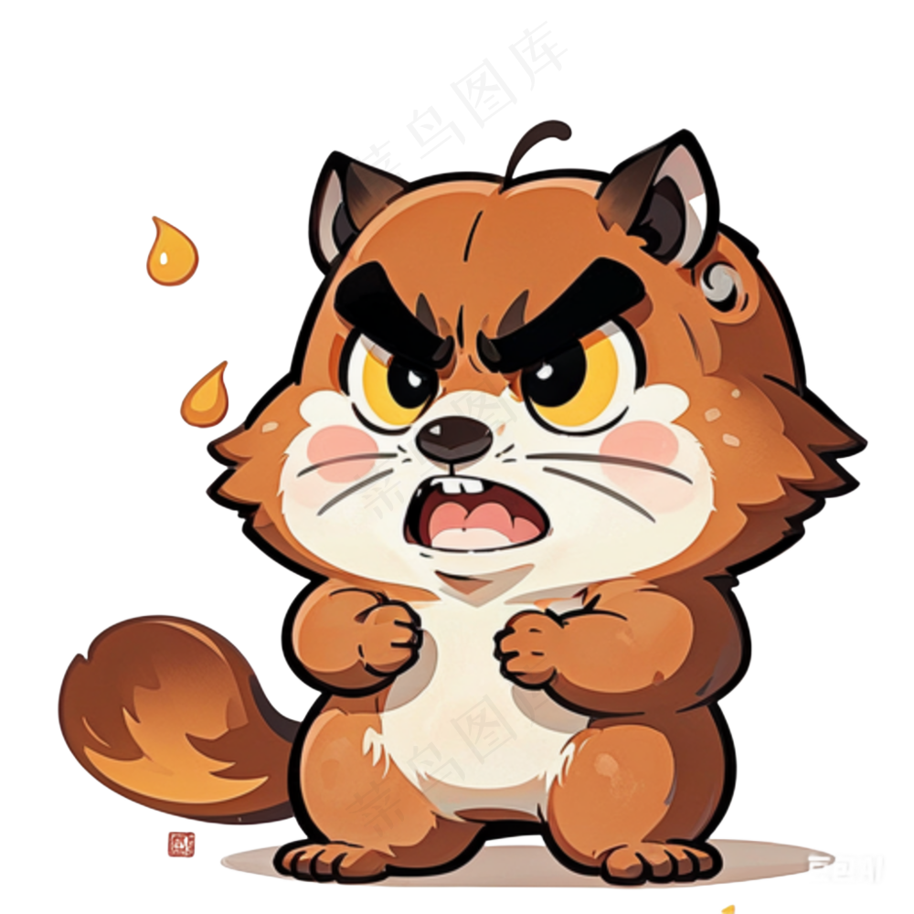 可爱土黄色卡通胖胖松鼠免抠图