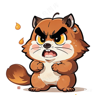 可爱土黄色卡通胖胖松鼠免抠图