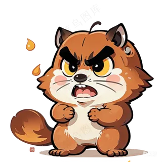 可爱土黄色卡通胖胖松鼠免抠图