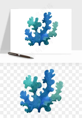 卡通珊瑚海底植物png免抠