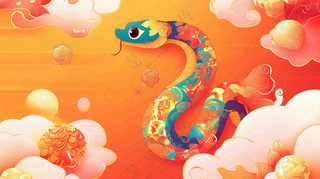 蛇年春节新年背景