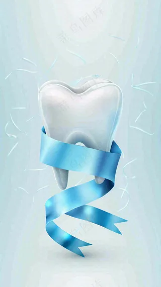 牙医牙科牙齿清洁美白插画背景