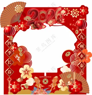 照相框2026年门头立体喜庆红色新春大吉活动