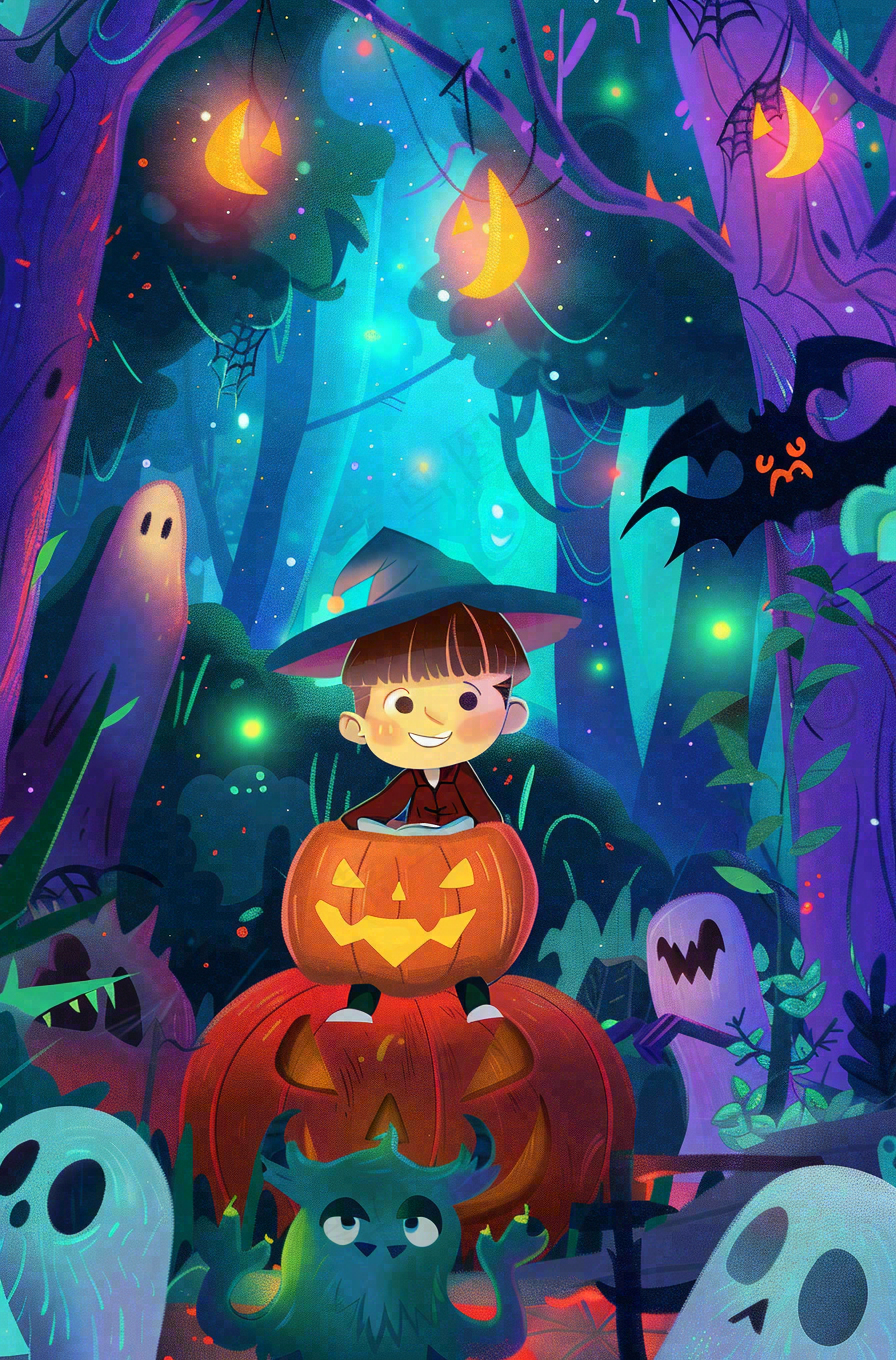 万圣节南瓜灯捣蛋恐怖背景