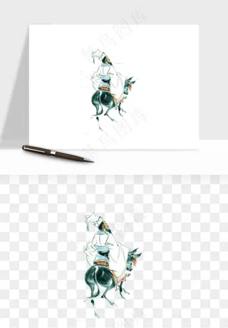 手绘古代诗人文人png免抠